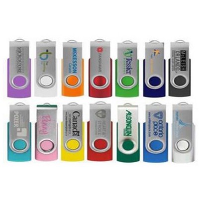 16 GB Classic Swivel USB Drive w/Silver Clip